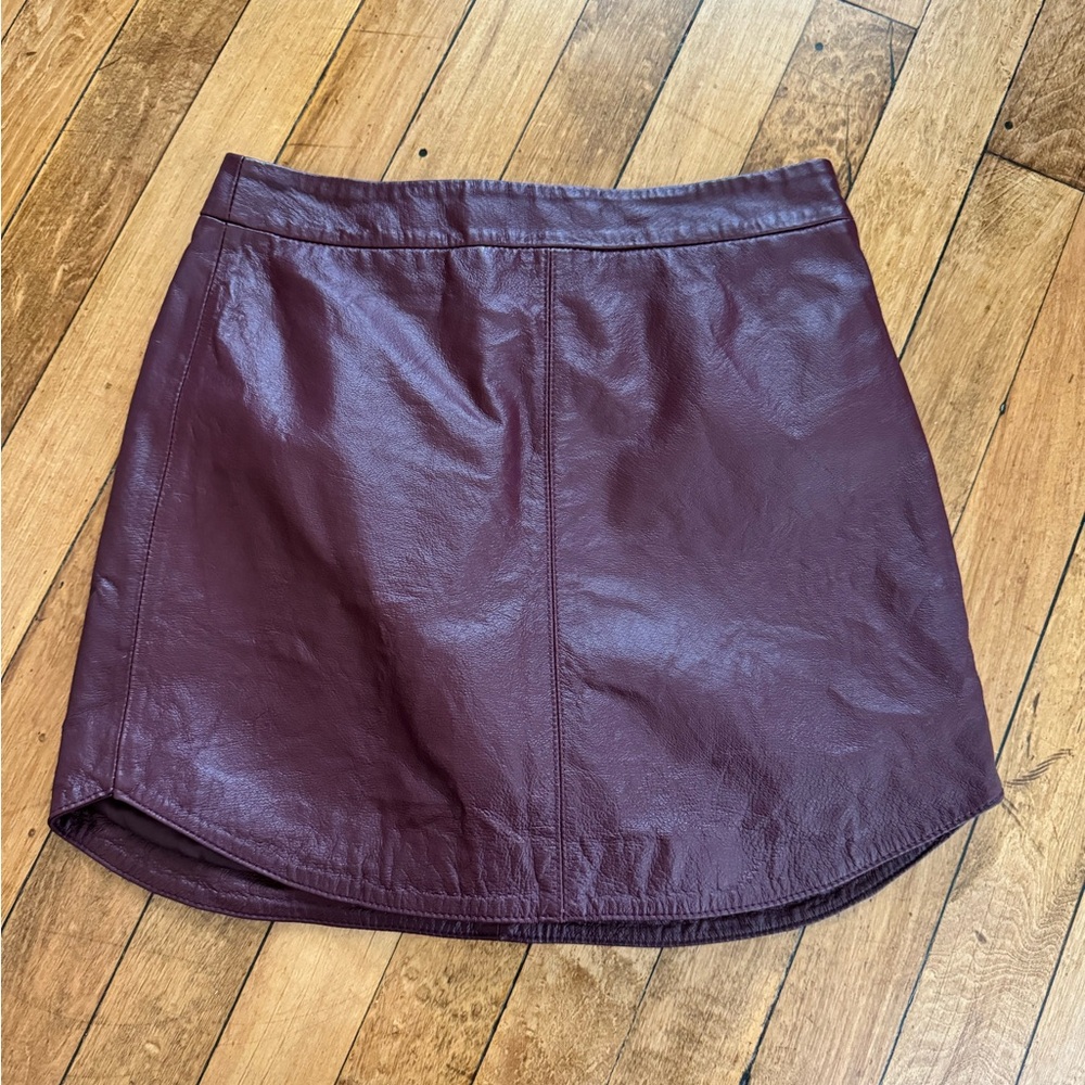 BB Dakota Conrad burgundy faux leather mini skirt size 0